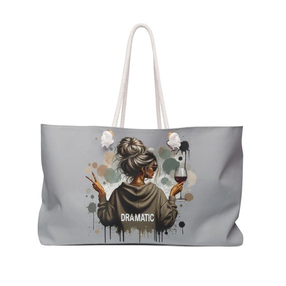Dramatic Weekender Bag - Stylish Travel Tote for Wine Lovers, Great for Weekend Getaways, Gifts, Beach Days