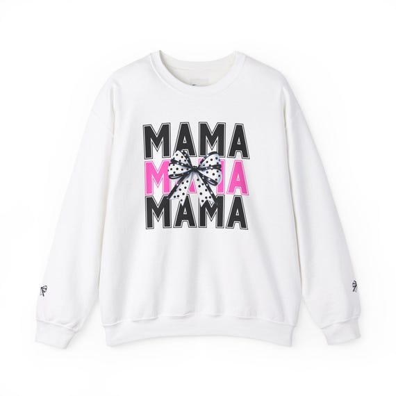 Stylish Mama Bow Sweatshirt - Cozy Gift for Moms, Mother's Day, Family Gatherings, Cute Casual Wear, Everyday Comfort