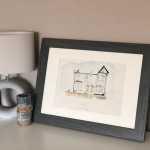 Personalisierte Aquarell Haus Portrait - Benutzerdefinierte Haus Gemälde Druck in jeder Gelegenheit (Original Kunstwerk)
