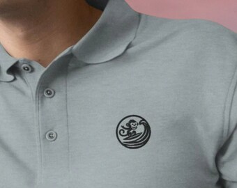 Polo ricamata Surfing Monkey - Abbigliamento casual e sportivo