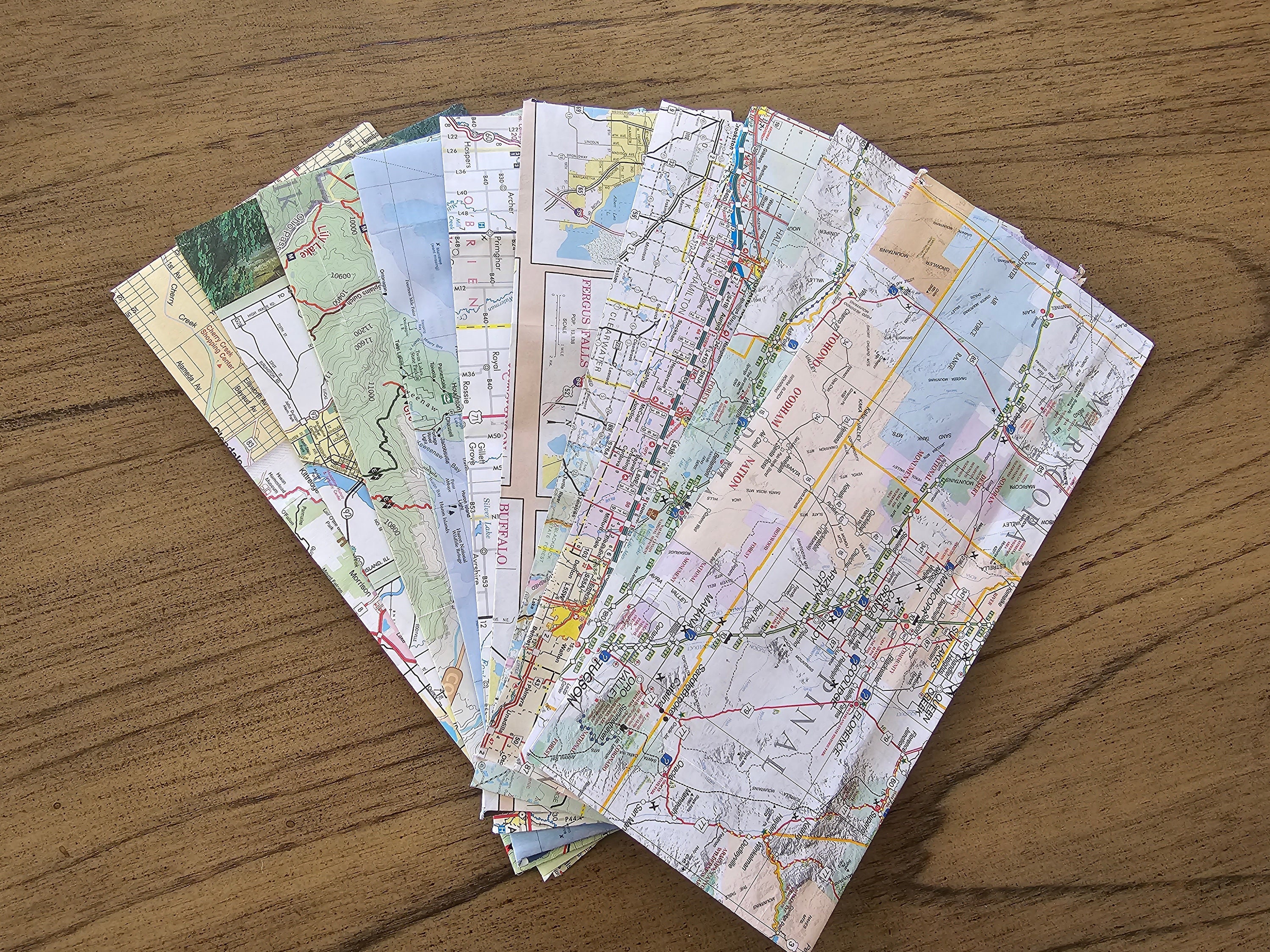 Using A Large Paper Map Map Envelopes, Handmade, Recycled Paper Maps, #10 Envelopes ...