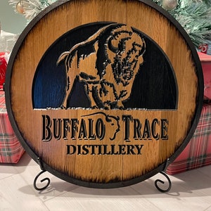 Buffalo Trace Barrel Head- Carved