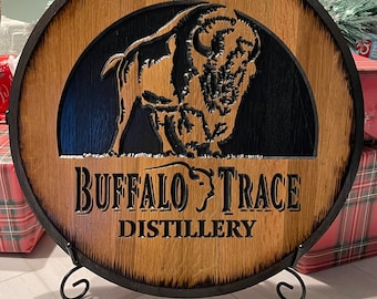 Buffalo Trace Barrel Head- Carved
