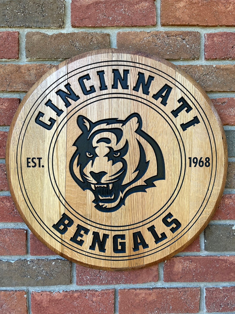 Cincinnati Bengals Bourbon Barrel Head Etsy