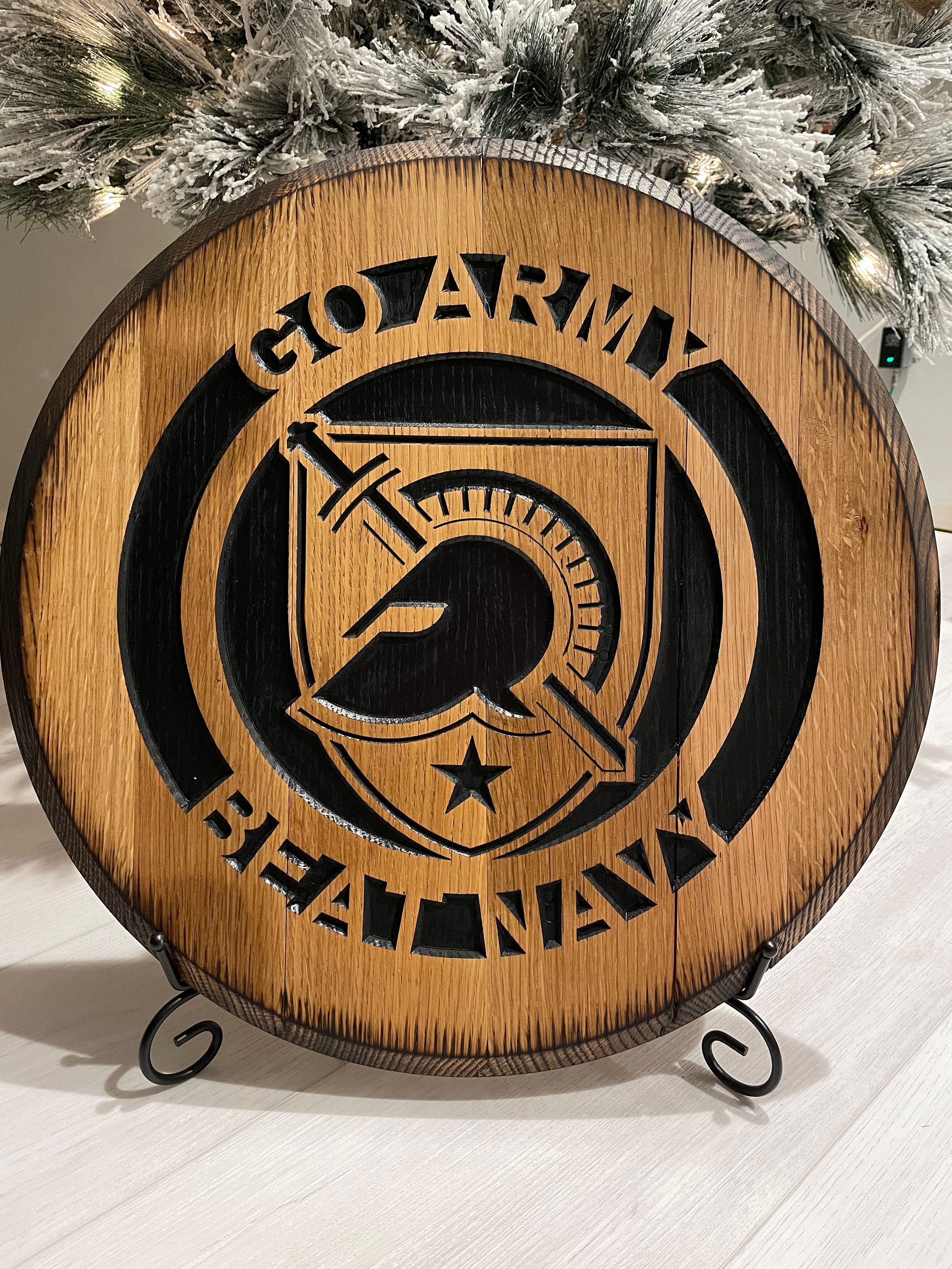 Army Navy Football Sign Army Black Knights Carved Barrel Head - Etsy