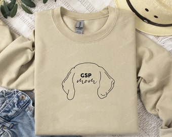 Embroidered Dog Ears Sweatshirt: Personalized Dog Mom Crewneck