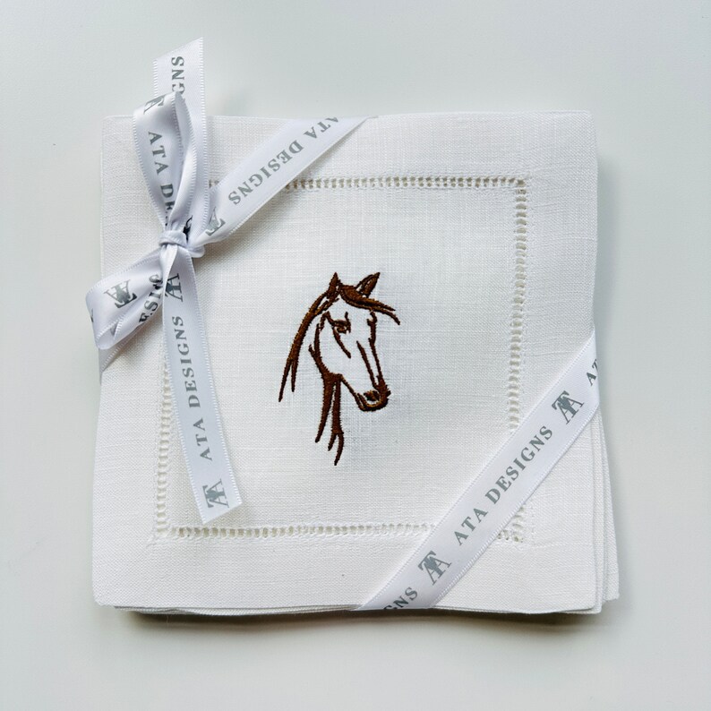 ATADesignsEmbroidery Horse Cocktail Napkins