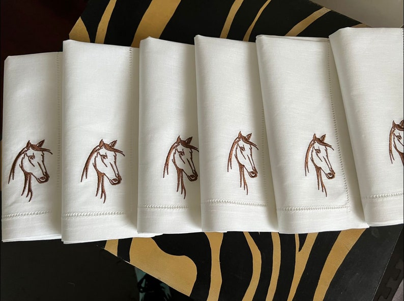 ATADesignsEmbroidery Horse Cocktail Napkins - Thumbnail 5