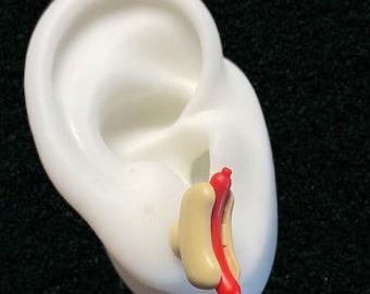 Hotdog Brick Stud Earrings