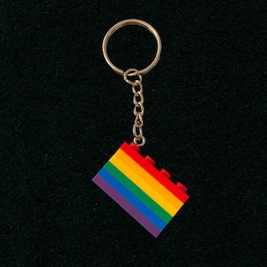 Pride Flag Brick Keychain