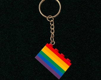 Pride Flag Brick Keychain