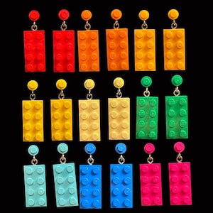 Dangling Brick Stud Earrings