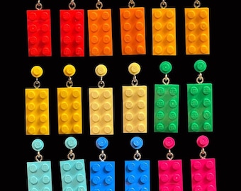 Dangling Brick Stud Earrings