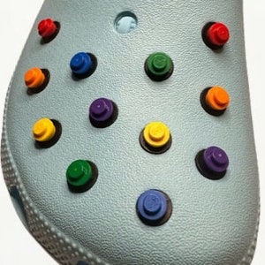 Rainbow Brick Stud Shoe Charms (12 Pack)