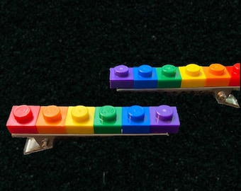 Rainbow Brick Alligator Hair Clips (Set of 2)