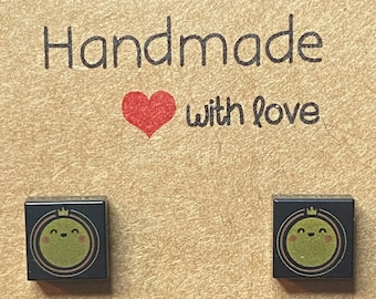 Metallic Sun Brick Stud Earrings