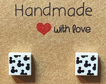 Mickey Brick Stud Earrings