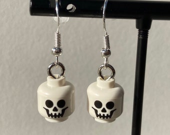 Skull Brick Dangle Earrings