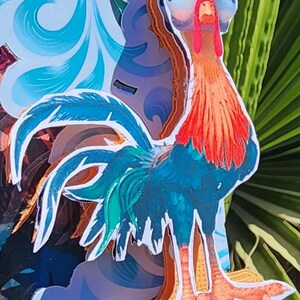 Maui cake topper, Maui birthday cake topper, blue and pink island girl topper, custom moana party favors, Maui theme party banners image 4