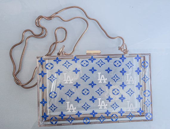 Personalized boys in blue baseball crossbody, stadium crossbody purse, transparent crossbody bag, stadium approved bag, baseball team, clear