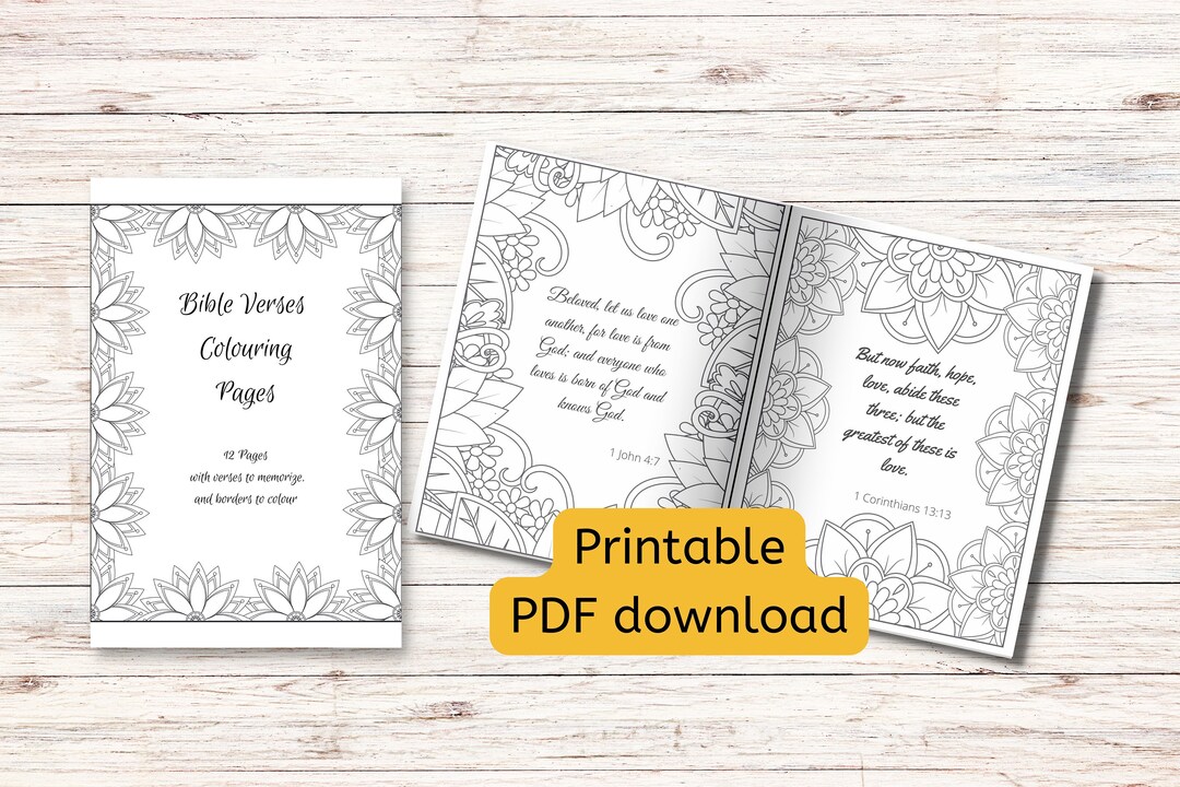 12 Printable PDF Colouring Pages With Bible Passages - Bible Verses to Memorize and Colour ...