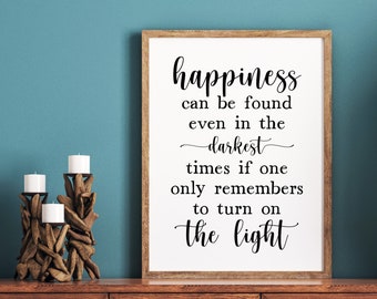 Happiness Can Be Found, Minimalist, Typography Print, Instant Download, Digital Print, Printable Poster, Wall Art