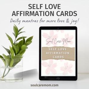 Cartes d'affirmation de l'amour de soi Défi soins personnels en téléchargement numérique Santé mentale anxiété bien-être état d'esprit Bonheur à imprimer cadeau pour femme