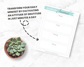 Gratitude Journal Printable Digital Download Mental Health Mindful Journaling Happiness Exercises 5 Minute Self Care Journal For Women