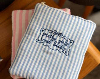 Funda con cremallera para lector electrónico / Funda para Kindle / Regalos hechos a mano / Cierre bordado/con botón (opcional)