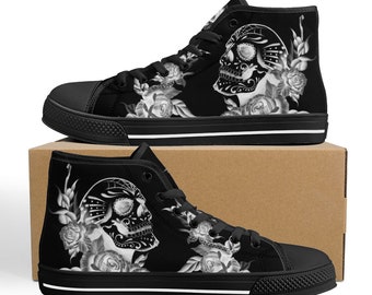 Geometric Skull Men's High Top Shoes