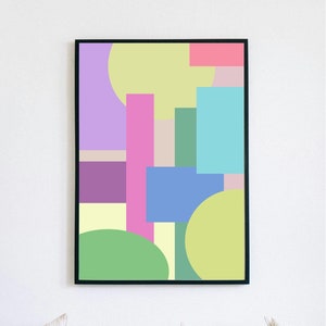 Colorful Geometry Wall Decor Printable Geometric Colorful Abstract Geometry Print Wall Art
