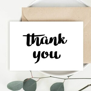 Thank You Card Template, Thank You Card Printable, Thank You Card Print, Minimalist Thank You Card, Thank You Card Instant Download
