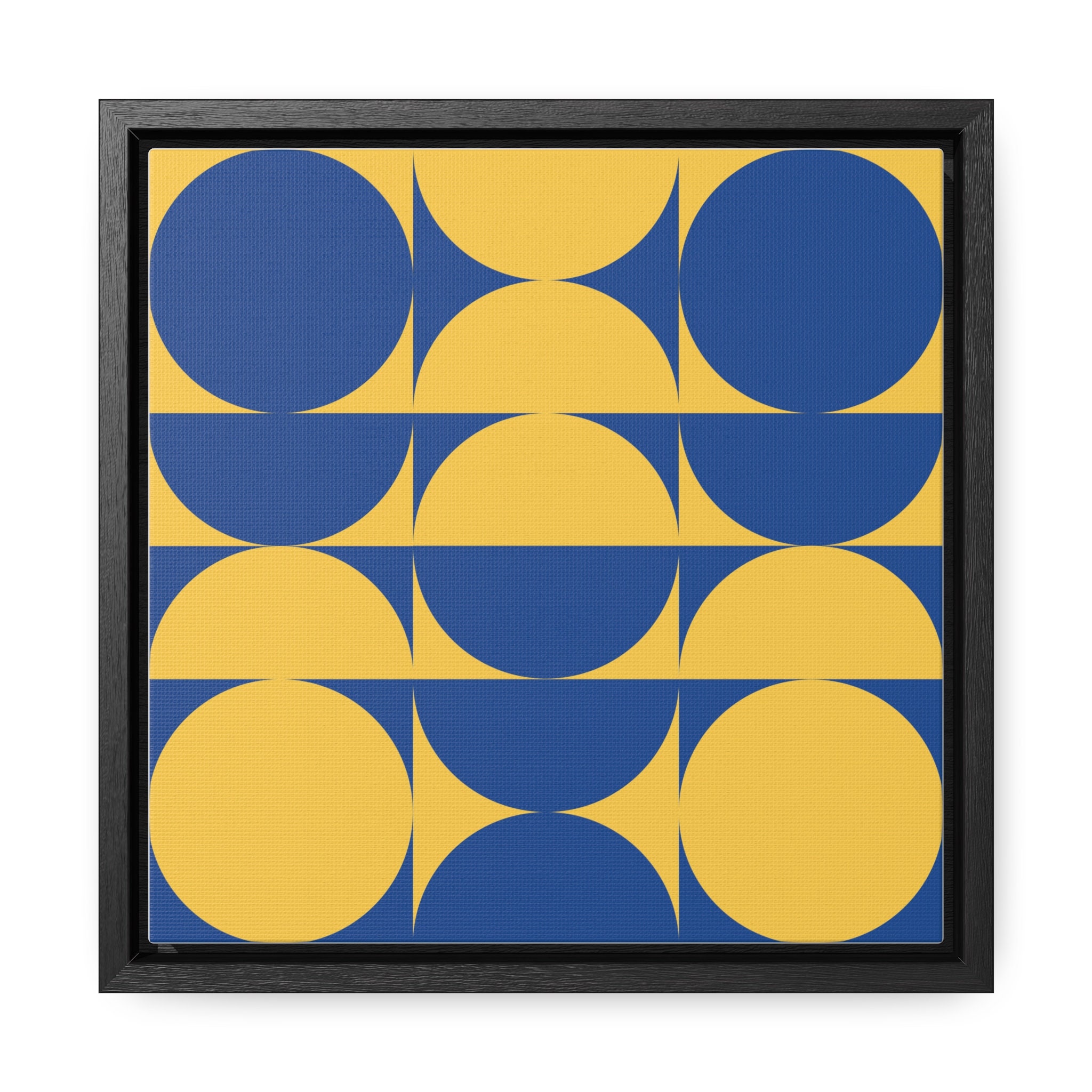 Blue and Yellow Abstract Art Geometric Print on Canvas Gallery Canvas ...