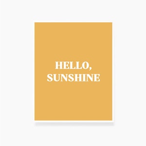 Hello Sunshine, Hello Sunshine Wall Decor, Yellow Wall Decor, Cute Wall Art, Wall Art, Wall Print, Wall Art Printable, Wall Decor