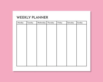 Weekly Planner (Monday To Sunday) (PDF Printable)