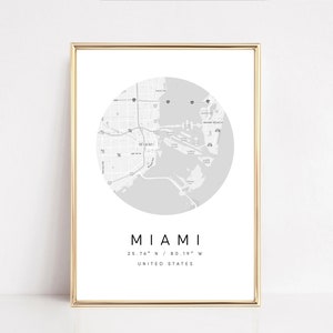 Miami, Miami Map, Miami Print, Miami Map Print, Miami Printable, Miami Map Wall Decor, Miami Wall Decor, Miami Wall Art, Miami Map Printable