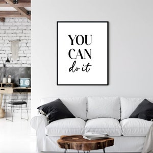 You Can Do It, Office Print, Office Wall Art, You Can Do It Print, You Can Do It Wall Art, Office Printable Art, Office Wall Decor