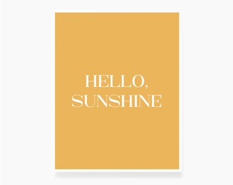 Hola Sol Lámina Decorativa Amarilla para Pared (Descarga Digital)