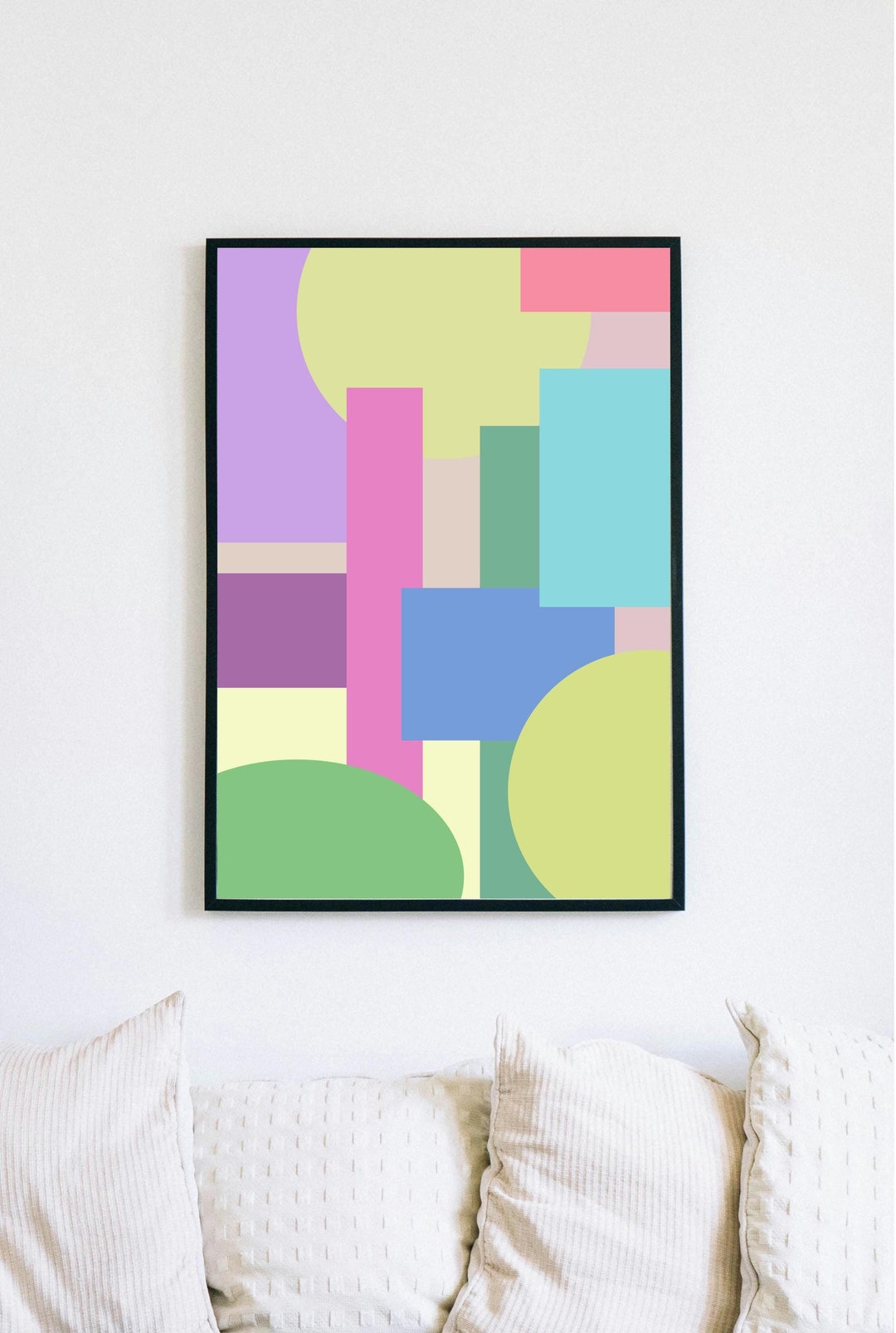 Image showcasing Colorful Geometry Wall Decor Printable Geometric Colorful Abstract ...