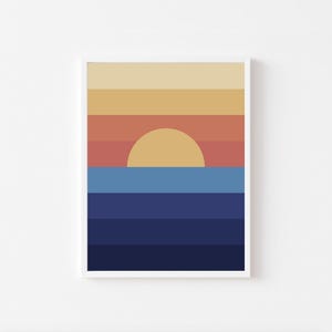 Sunset Printable Pink and Brown Sunset Graphic Design Wall Decor Wall Print Sunset Wall Decor Printable