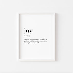 Joy Print, Joy Definition, Printable Wall Art, Inspirational Quotes, Motivational Quote, Inspirational Wall Art, Quote, Inspirational Gift