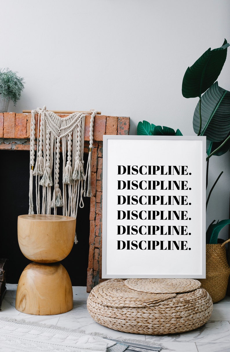 DISCIPLINE | Digital Printable, Motivational Quotes, Typography Print ...