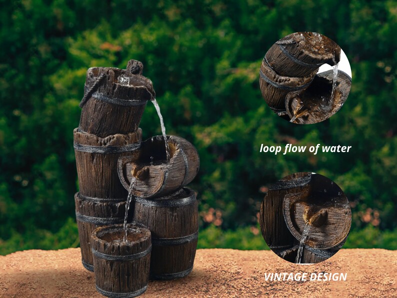 Three Tiered Floor Waterfall Fountain With Pump for Garden Etsy