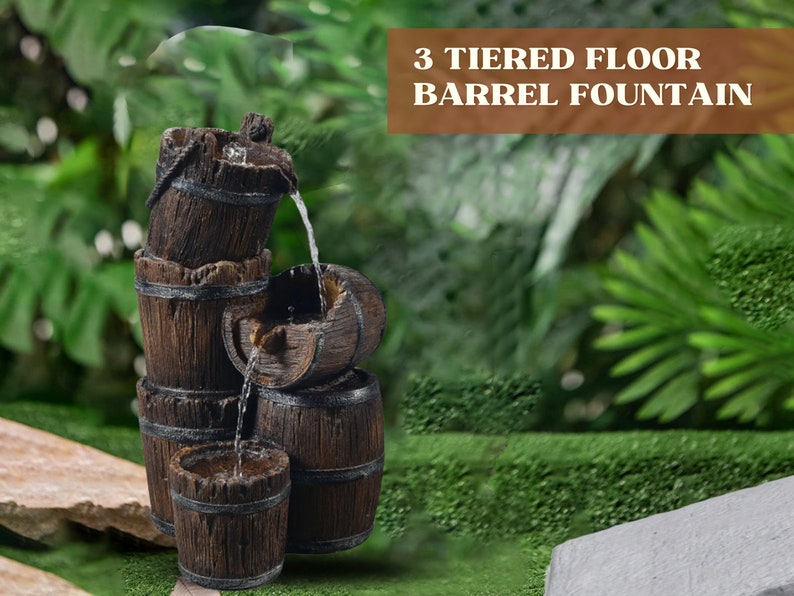 Three Tiered Floor Waterfall Fountain With Pump for Garden Etsy