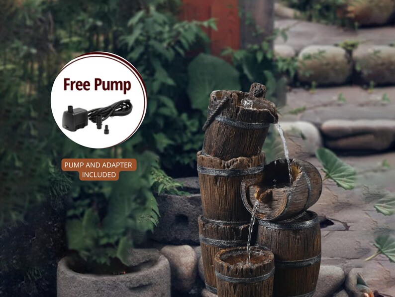 Three Tiered Floor Waterfall Fountain With Pump for Garden Etsy