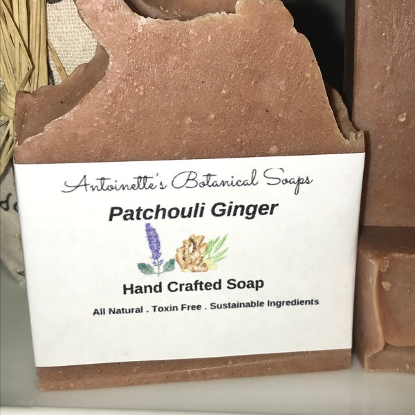 Patchouli Ginger Soap, Patchouli Soap, Ginger Soap, Shea Butter, Sweet Almond oil, Balanced Soap, Cold Process Soap