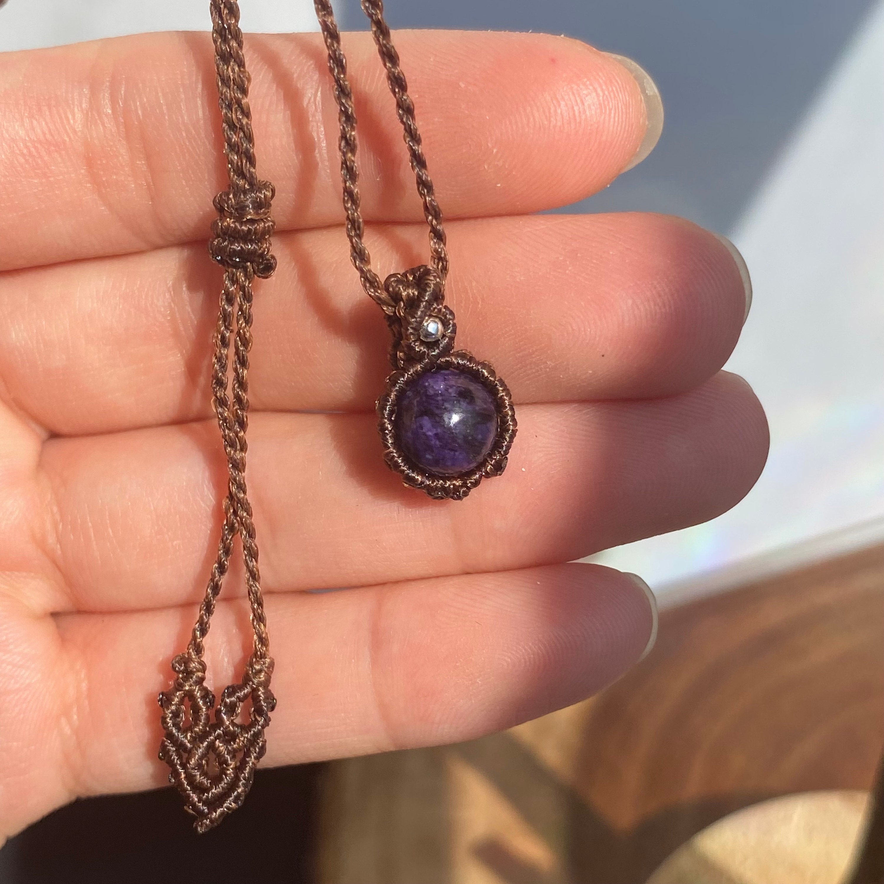 チャロアイト マクラメ ネックレス | ジェムストーン ヒーリング