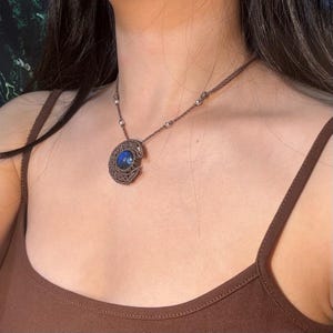 Labradorite Macrame Necklace| Gemstone Healing Necklace| Adjustable Necklace| Boho Necklace| Hippie Necklace| Gift for her| Crystal Necklace