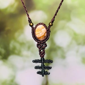 Earthy Landscape Macrame Necklace| Nature Inspired Gift for Her| Macrame Choker Gift| Dainty Necklace Hiliday Gift