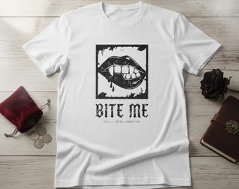 Fan-designed : Bite Me Vampire KPOP Graphic Unisex T-Shirt, Dark Gothic Streetwear
